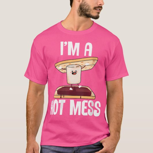 Ik ben een hete puinhoop Funny Smores Camp's Mores T-shirt (Voorkant)