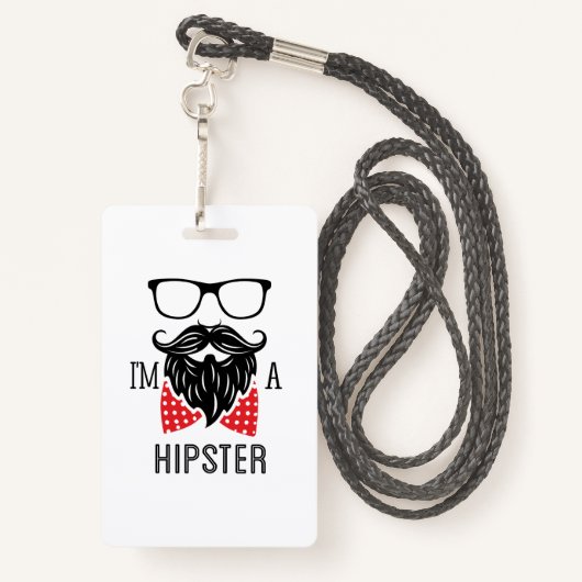 Ik ben een Hipster Badge (Achterkant met draagriem)