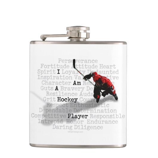 Ik ben een Hockey Player Heupfles (Voorkant)