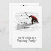 Ik ben een Hockey Player party Invitation Kaart (Voorkant / Achterkant)