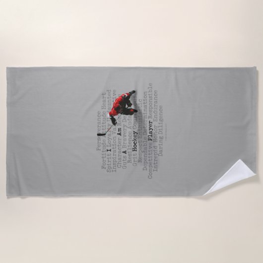 Ik ben een Hockey Player Strandlaken (Voorkant)