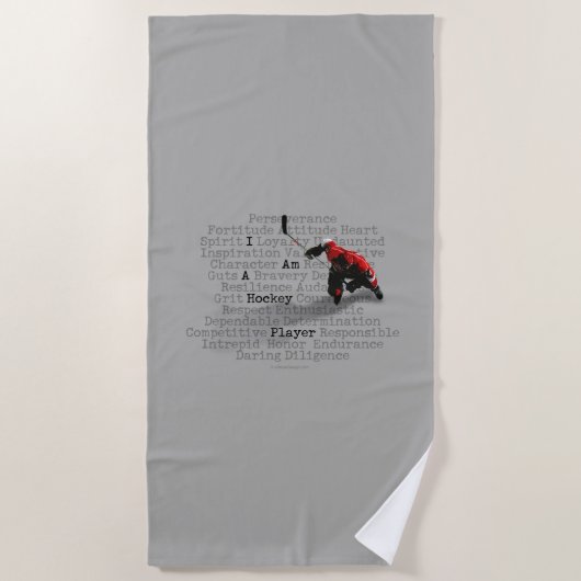 Ik ben een Hockey Player Strandlaken (Voorkant)