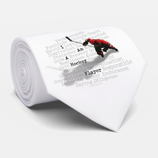 Ik ben een Hockey Player stropdas (licht) (Opgerold)