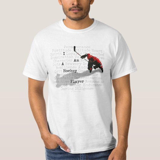 Ik ben een Hockey Player T-shirt (Voorkant)
