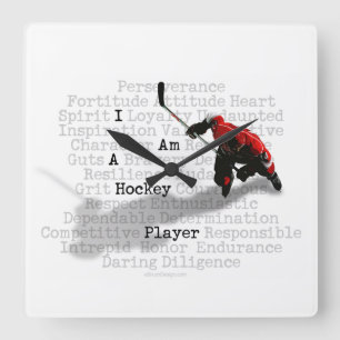 Ik ben een Hockey Player Vierkante Klok