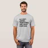 Ik ben een homo, liberaal vegetarisch T-shirt (Voorkant volledig)