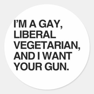Ik ben een homo, liberale vegetariër ronde sticker