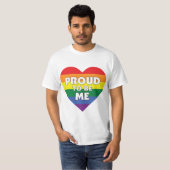 Ik ben een homo-pride-vlaggenhart t-shirt (Voorkant volledig)