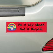 Ik ben een homoseksuele haai, geen dolfijn - haai bumpersticker (Op auto)