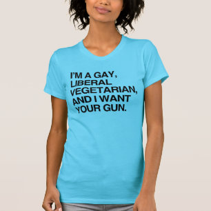 Ik ben een homoseksuele, liberale vegetariër t-shirt