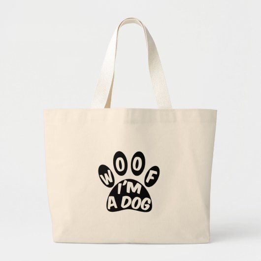 Ik ben een hond grote tote bag (Voorkant)