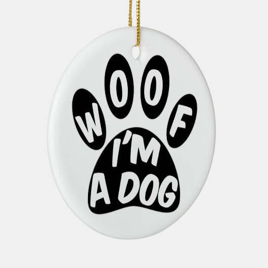 Ik ben een hond keramisch ornament (Rechts)