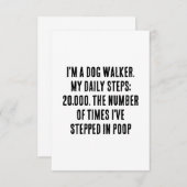 Ik ben een hondenloopster. Mijn dagelijkse stappen Bedankkaart (Voorkant / Achterkant)