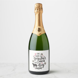 Ik ben een hondenmoeder sparkling wijnetiket