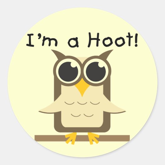 Ik ben een Hoot T-shirts en geschenken Ronde Sticker (Voorkant)