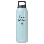 Ik ben een Hot-Tea - Custom Thermo (0.5L), Blauwgr Geïsoleerde Waterfles (Voorkant)
