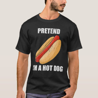 Ik ben een hotdog Lazy Costume Party Funny Hal T-shirt