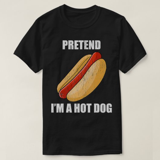 Ik ben een hotdog Lazy Costume Party Funny Hal T-shirt (Design voorkant)