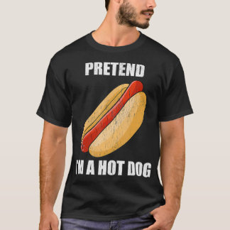 Ik ben een hotdog Lazy Costume Party Funny Hal T-shirt