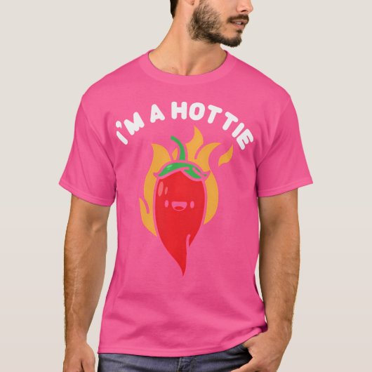 Ik ben een Hottie Funny Red Pepper Schattige Spicy T-shirt (Voorkant)