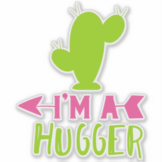 Ik ben een Hugger, Cactus, Cacti, Succulent, Plant Sticker (Voorkant)