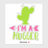 Ik ben een Hugger, Cactus, Cacti, Succulent, Plant Sticker (Vel)