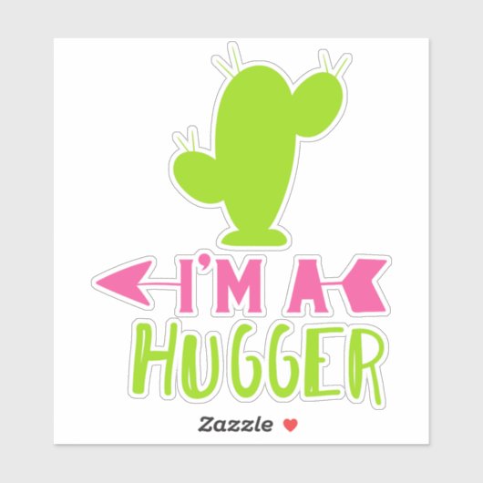 Ik ben een Hugger, Cactus, Cacti, Succulent, Plant Sticker (Vel)