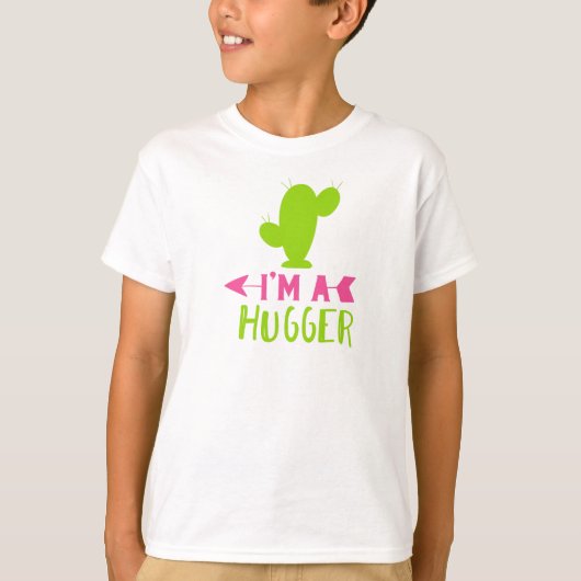 Ik ben een Hugger, Cactus, Cacti, Succulent, Plant T-shirt (Voorkant)