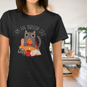 Ik ben een Huis Kat Gezellig Thuis Humor T-shirt