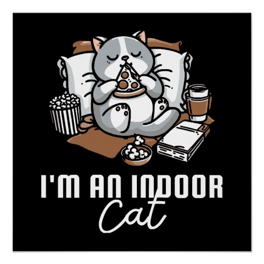 Ik ben een huiskat - Introverte kat Perfect Poster (Voorkant)