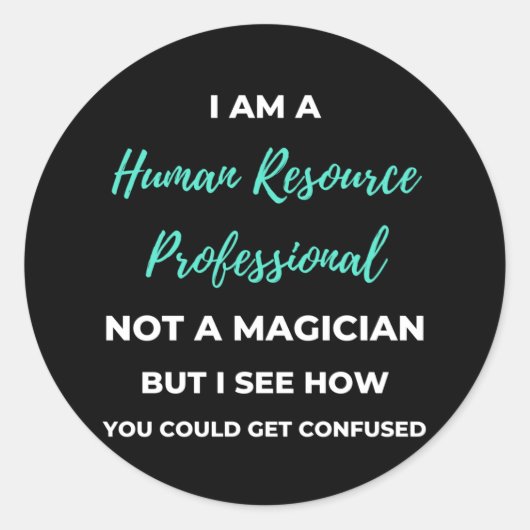 Ik ben een human resource professional en geen tov ronde sticker (Voorkant)