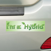 "Ik ben een Hybride" Bumpersticker (Op auto)