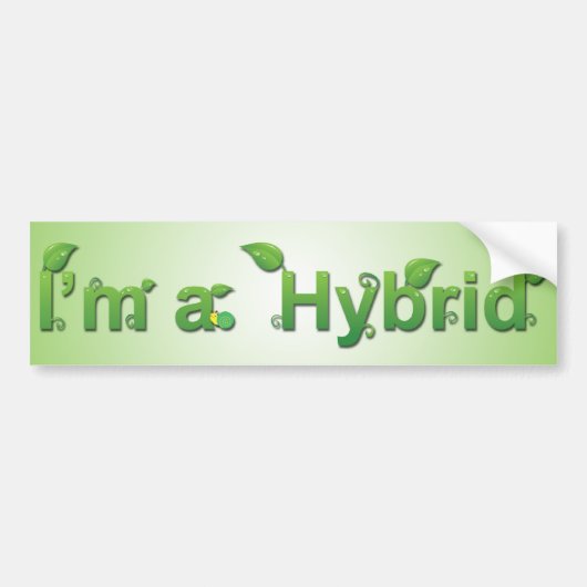 "Ik ben een Hybride" Bumpersticker (Voorkant)