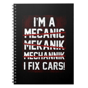 Ik ben een I Fix Cars Vliegtuig Mechanic Diesel Me Notitieboek
