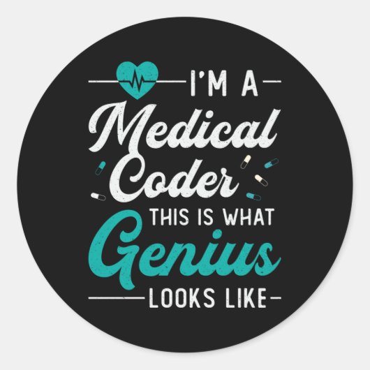 Ik ben een ICD Retro-programmeur voor medische cod Ronde Sticker (Voorkant)