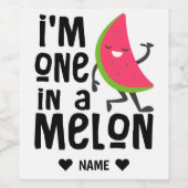 Ik ben een in een "Melon" Wijn Etiket (Enkel label)