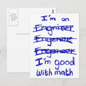 Ik ben een Ingenieur, ben ik Goed met de Briefkaart (Voorkant / Achterkant)