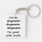 Ik ben een ingenieur die ik goed in Wiskunde ben Sleutelhanger (Achterkant)