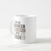 Ik ben een ingenieur die koffie in code omzet koffiemok (Voorkant links)
