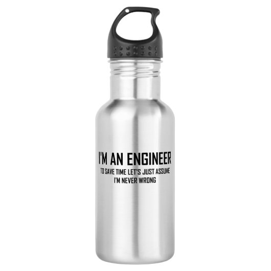 Ik ben een ingenieur — Funny Engineering Joke Waterfles (Voorkant)