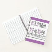 Ik ben een ingenieur in volle gang notitieboek (Binnen)