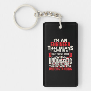 Ik Ben Een Ingenieur Shirt Sleutelhanger