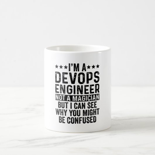 Ik ben een ingenieur van Devops, geen tovenaarsmas Koffiemok (Center)