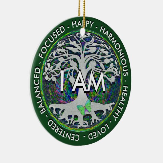 Ik ben een Inspirerend boodschap. Keramisch Ornament (Rechts)