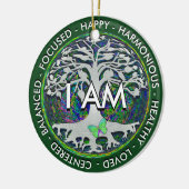 Ik ben een Inspirerend boodschap. Keramisch Ornament (Links)