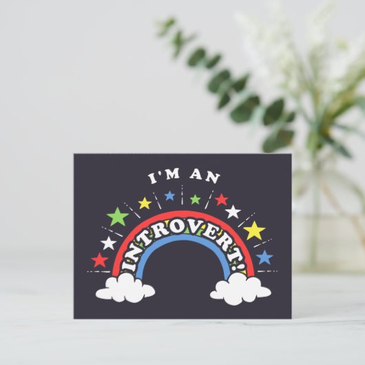 Ik ben een Introvert Briefkaart (Staand voorkant)