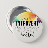 Ik ben een introvert! ronde button 7,6 cm (Voorkant /achterkant)