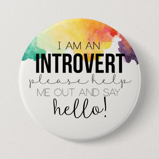 Ik ben een introvert! ronde button 7,6 cm (Voorkant)