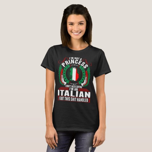 Ik ben een Italiaans prinses shirt (Voorkant volledig)