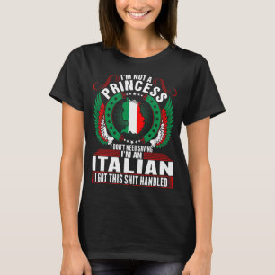 Ik ben een Italiaans prinses-shirt T-shirt